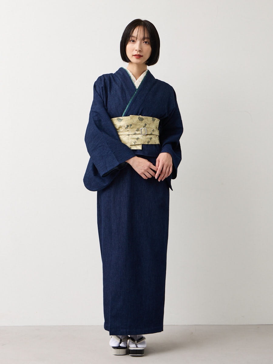 セパレート着物風セットアップ|インディゴブルー