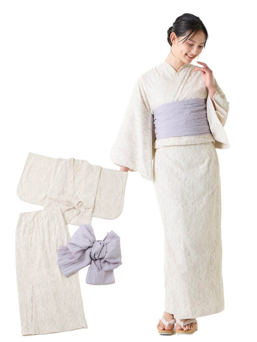 セパレート浴衣風セットアップ|オフホワイト