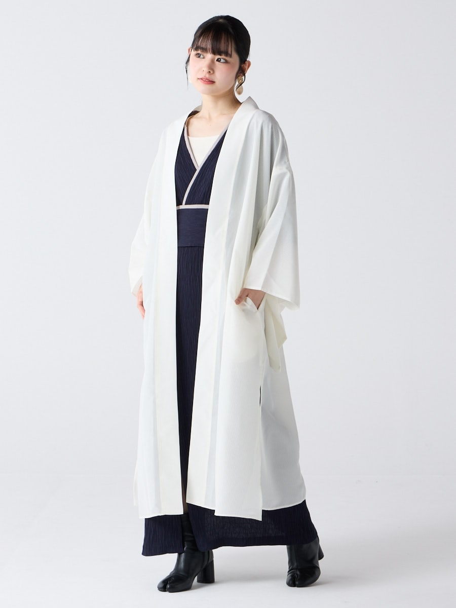 シャドーストライプ 薄羽織り|オフホワイト