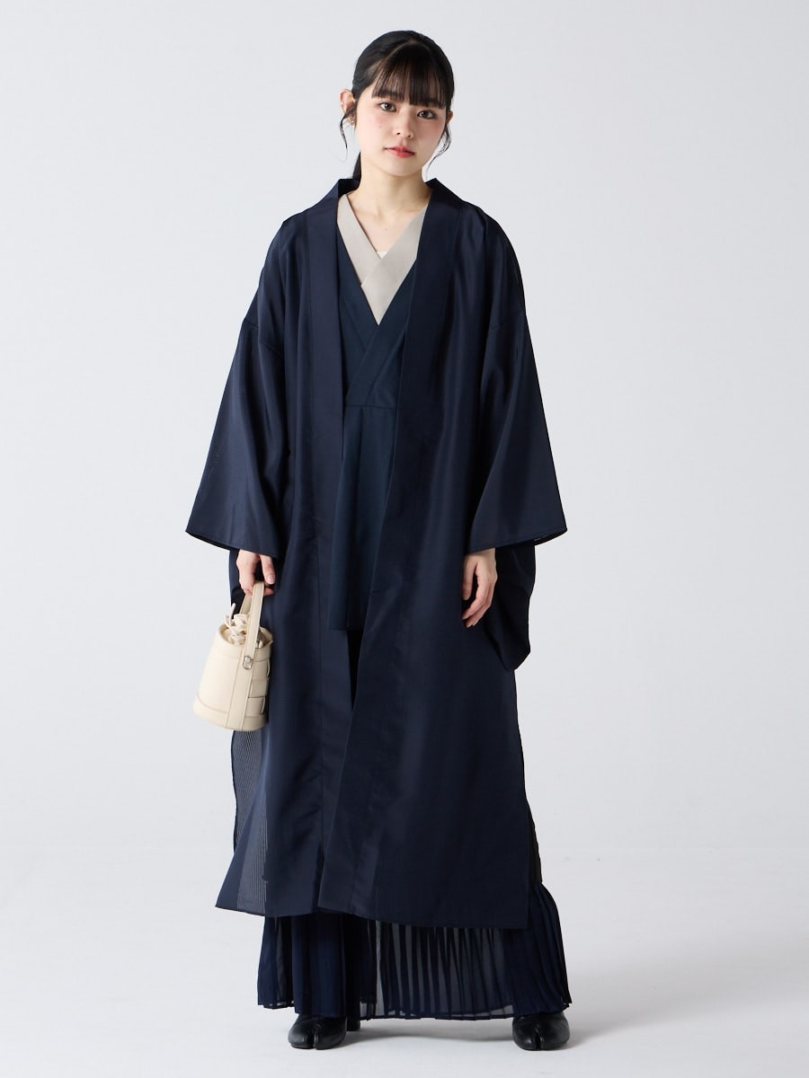 シャドーストライプ 薄羽織り|ダークネイビー