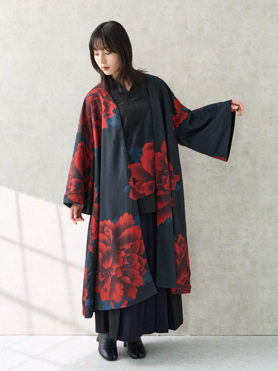 【残りわずか】キャロル・妖　リバーシブルロング羽織|ブラック