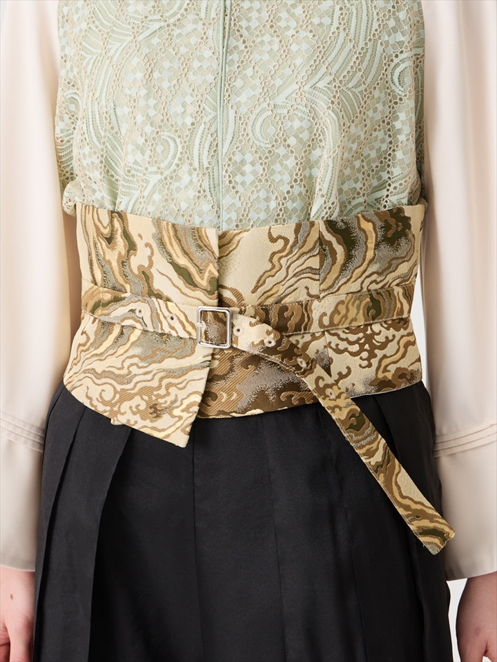 【残りわずか】帯地コルセット|グレージュ