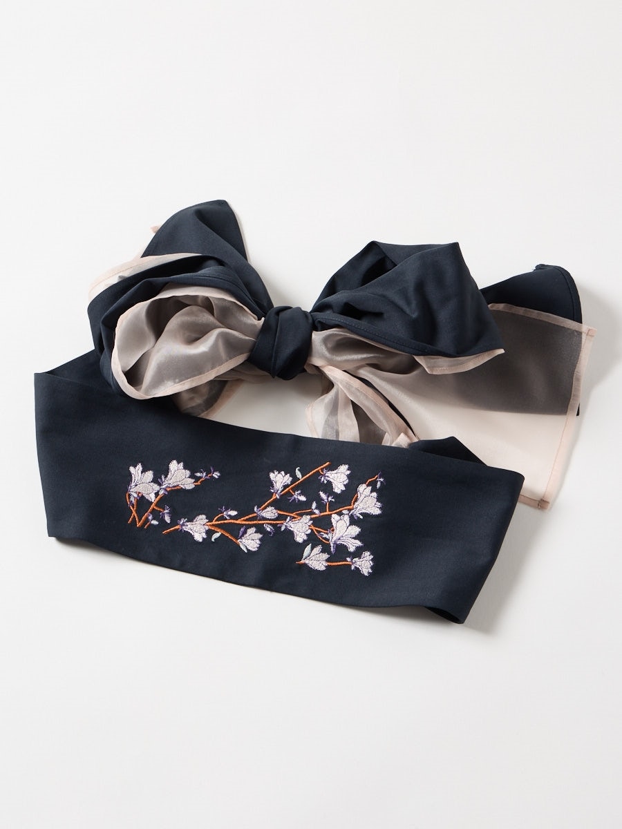 刺繍帯ベルト|ブラック