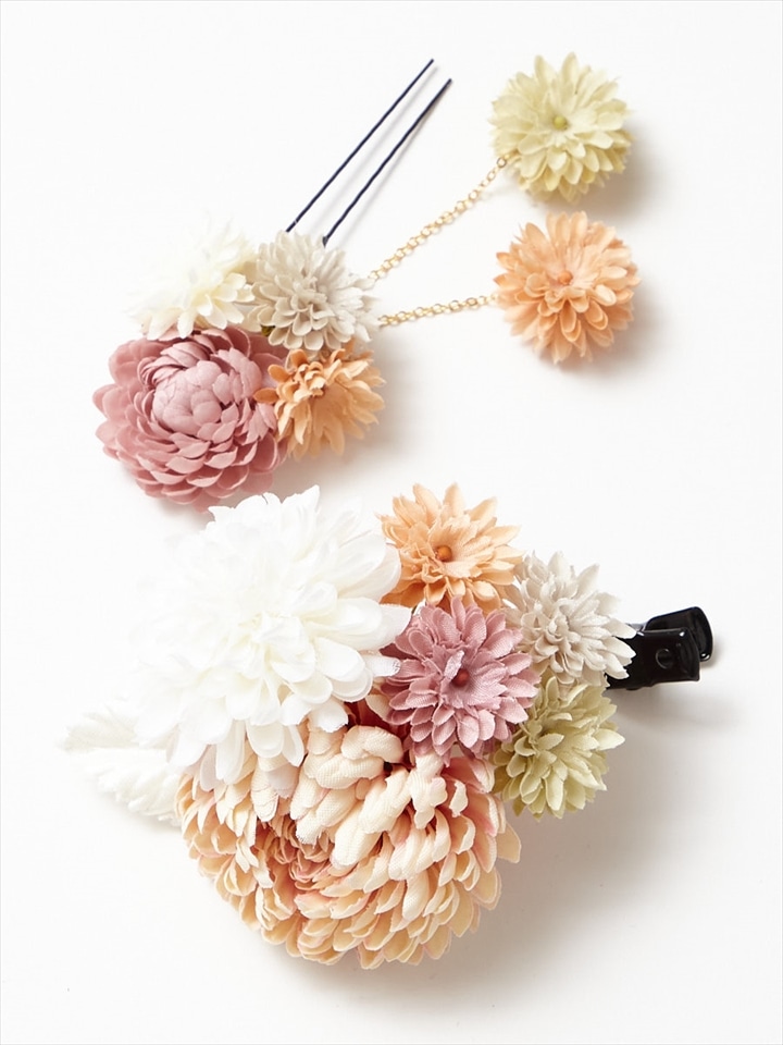 ぽんぽん菊クリップ|ベージュ