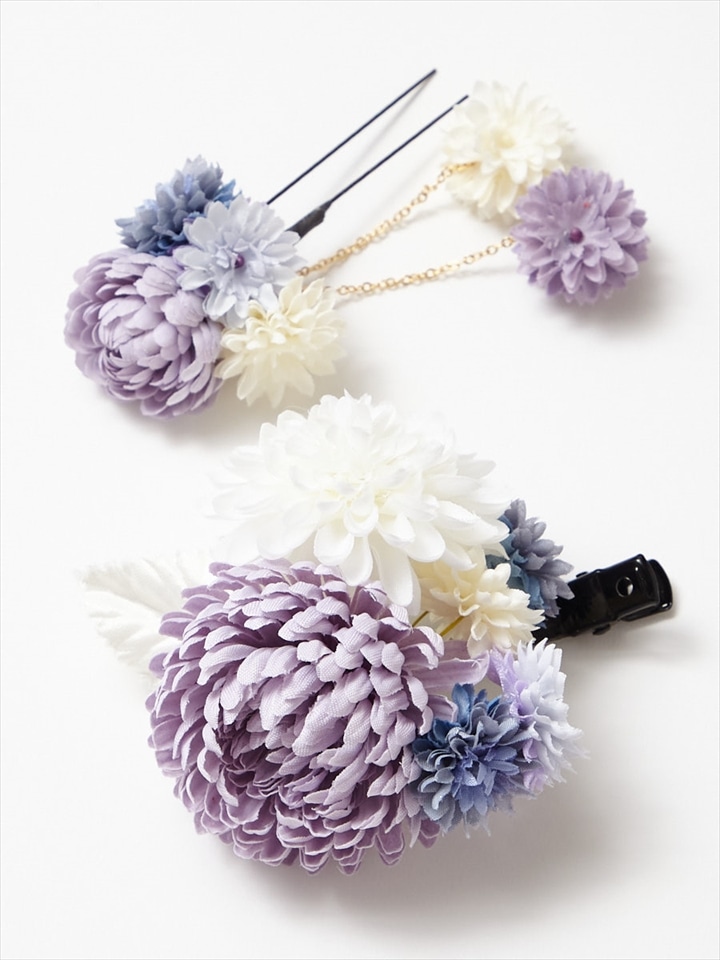 ぽんぽん菊クリップ|ラベンダー