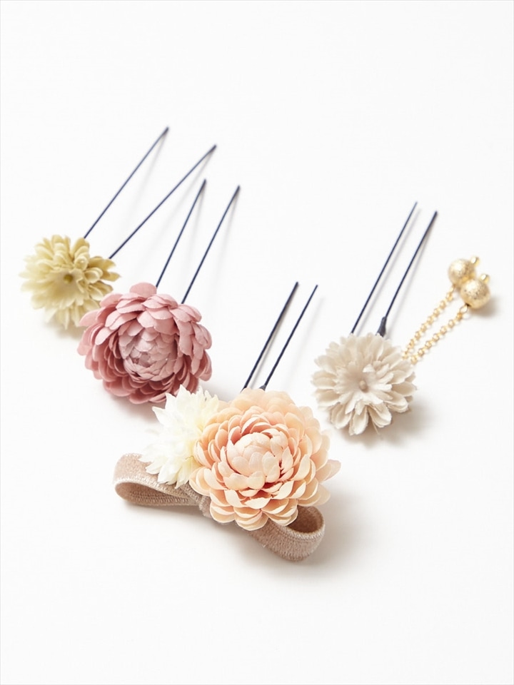 ぽんぽん菊Uピン|ベージュ