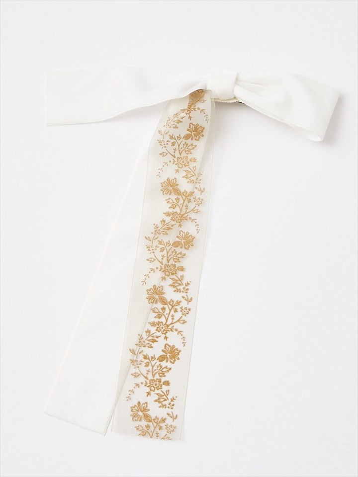 BIGベロアリボン|オフホワイト