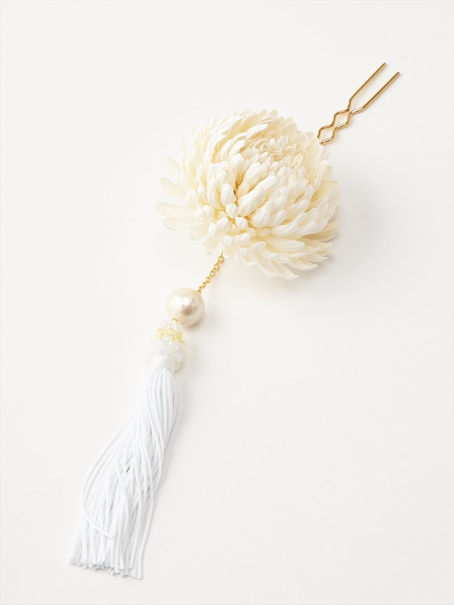 ぽんぽん菊かんざし|ホワイト
