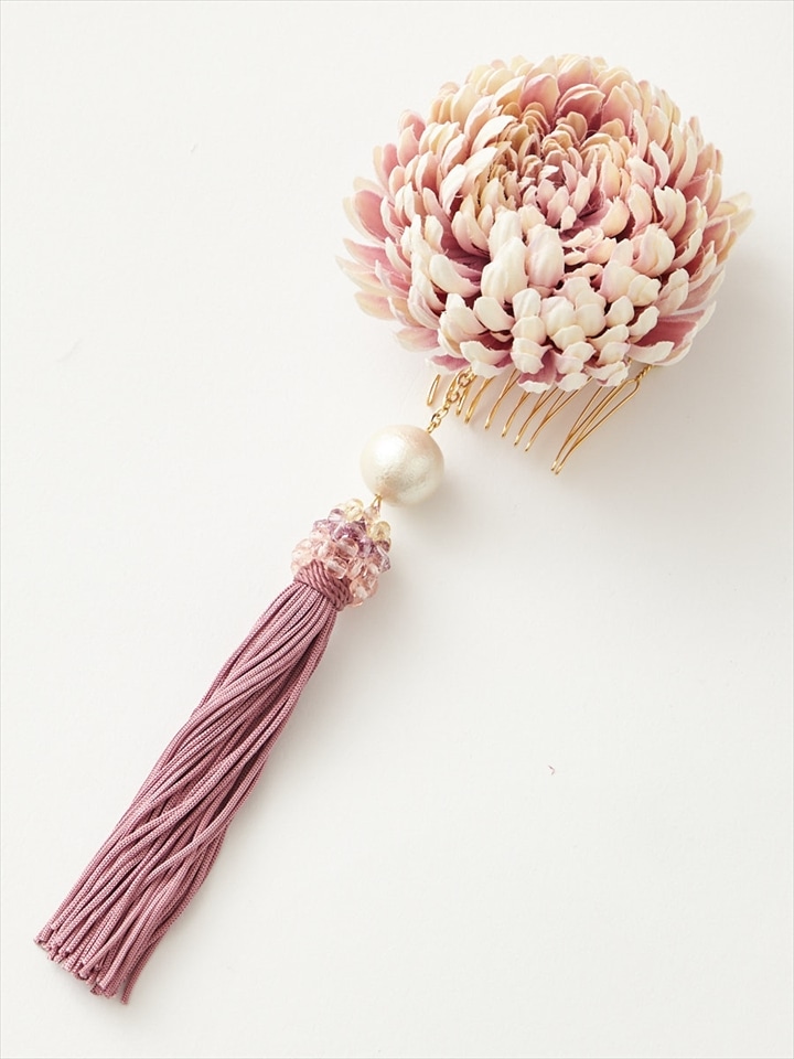 ぽんぽん菊タッセルコーム|ラベンダー