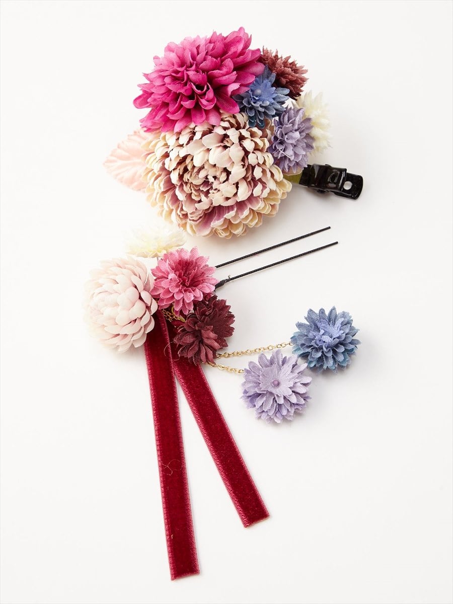 【ラスト1点】ぽんぽん菊クリップ|ピンク