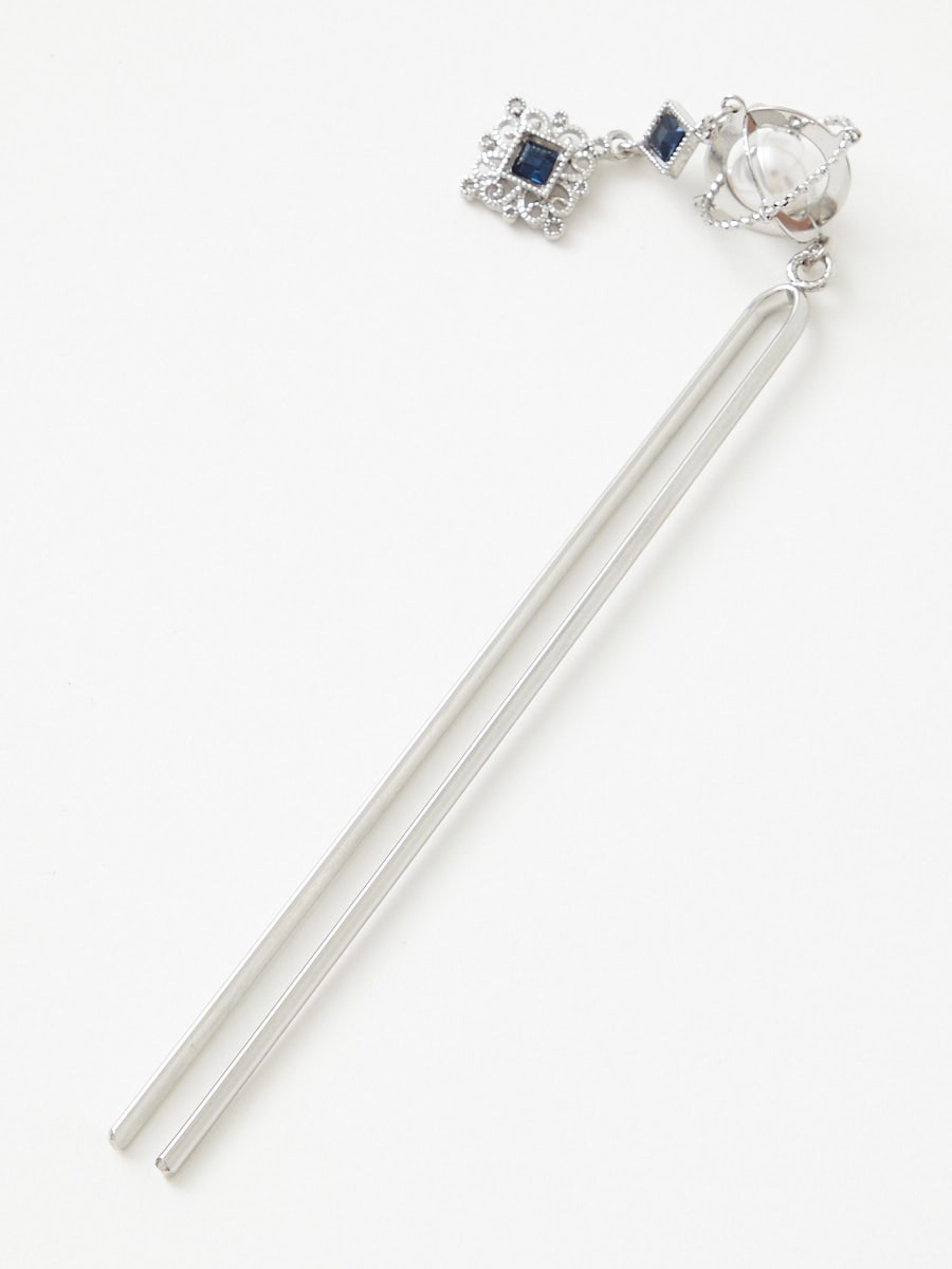 【残りわずか】惑星パールかんざし|ブルー