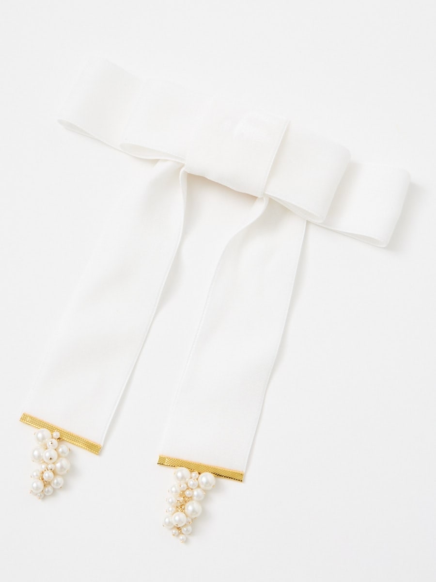 ベルベットヘアリボン|ホワイト