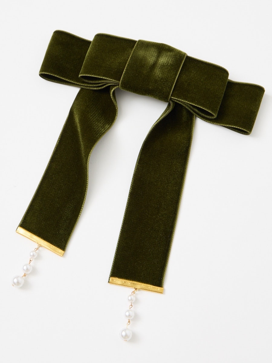 ベルベットヘアリボン|グリーン