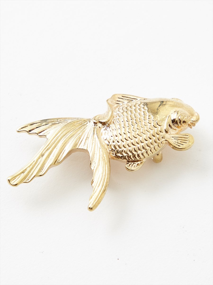 金魚ジュリー帯留|ゴールド