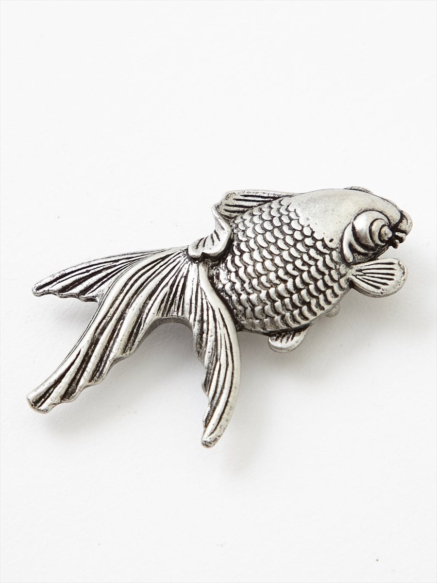 【残りわずか】金魚ジュリー帯留|シルバー