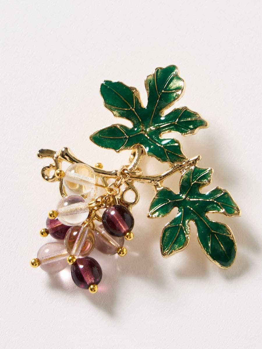 ぶどうの帯留|パープル