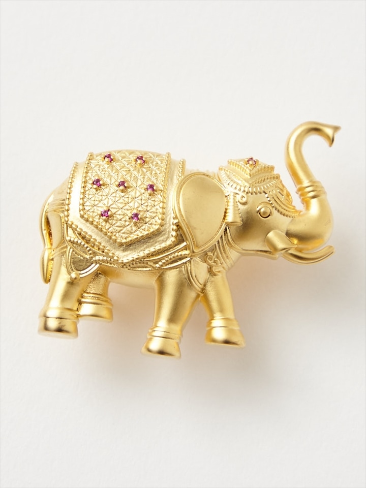 【ラスト1点】ぞう帯留|ゴールド