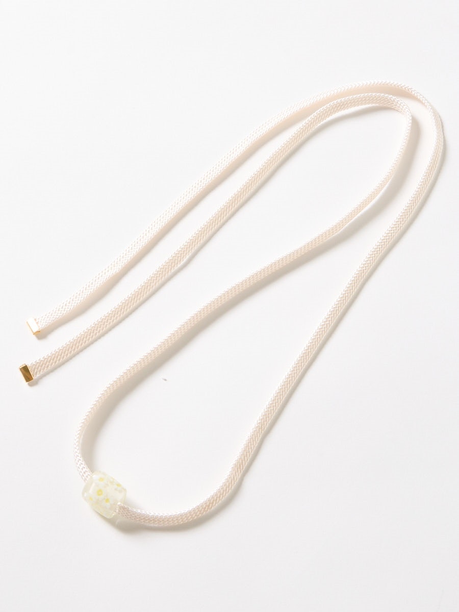 とんぼ玉帯締め|ホワイト