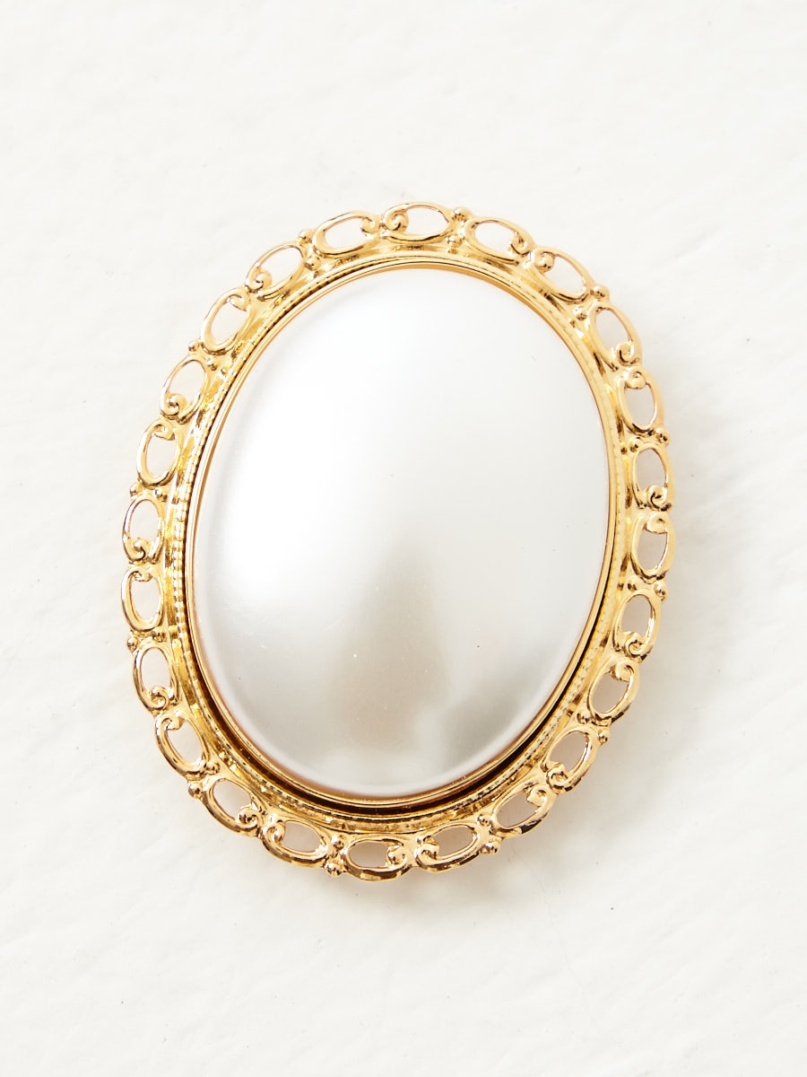 帯留「BIGパール」|ホワイト