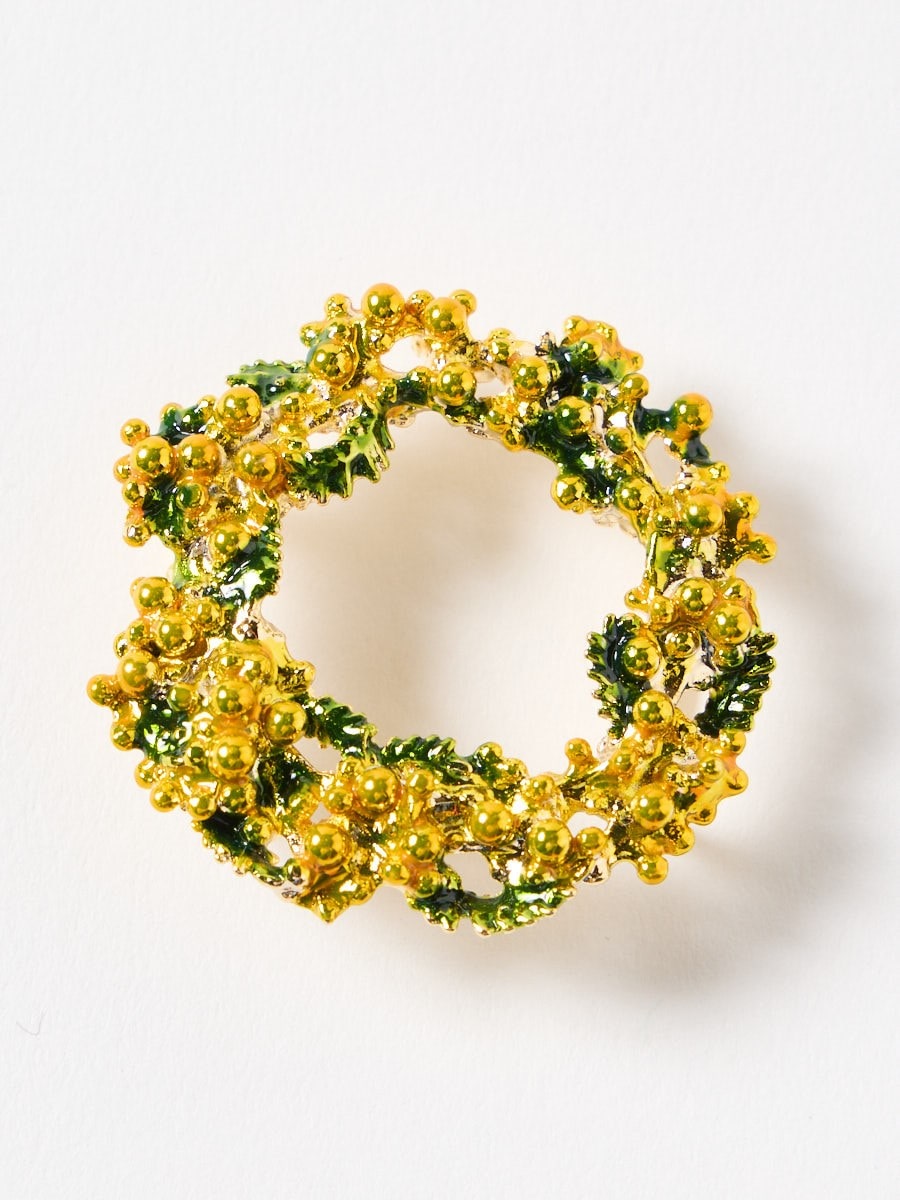 帯留 「ミモザ」|イエロー