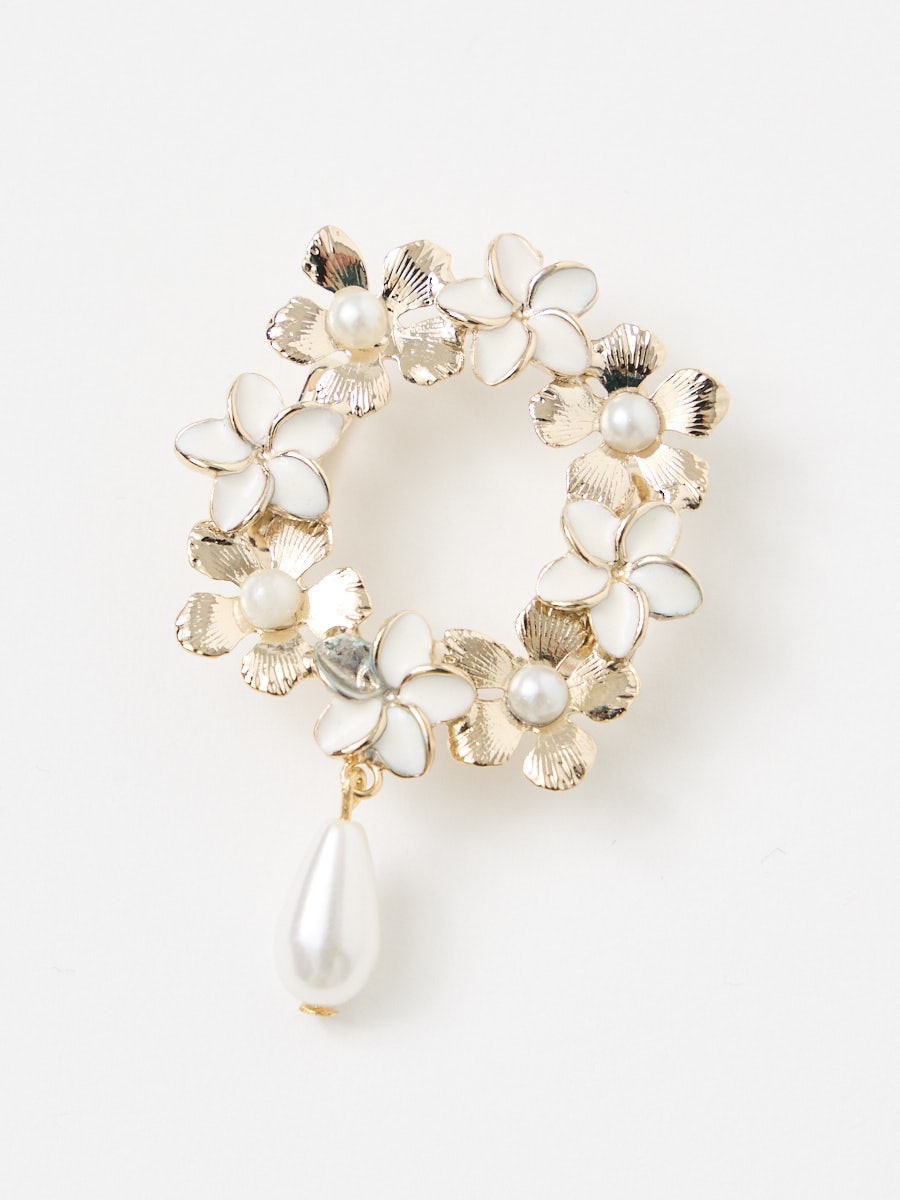 帯留「プルメリア」|ゴールド