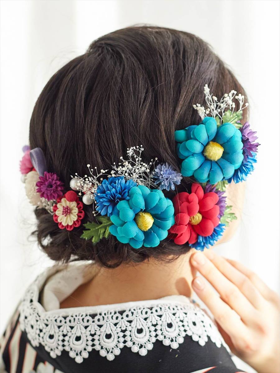 【ラスト1点】まりぼんぼんかんざし|ターコイズ