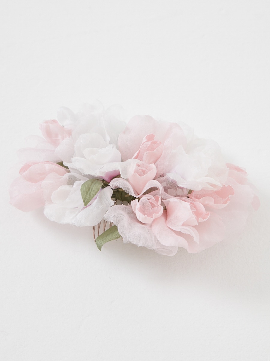 フリル花ヘッドドレス|ピンク