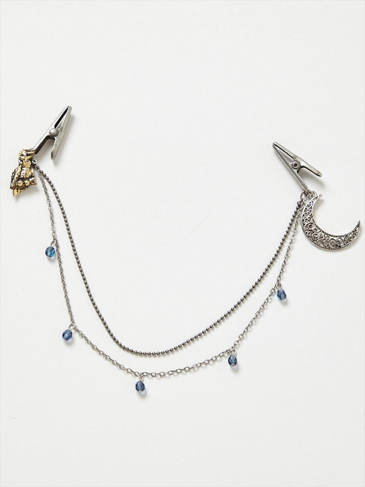 【ラスト1点】アンティーク風羽織クリップ|ブルー