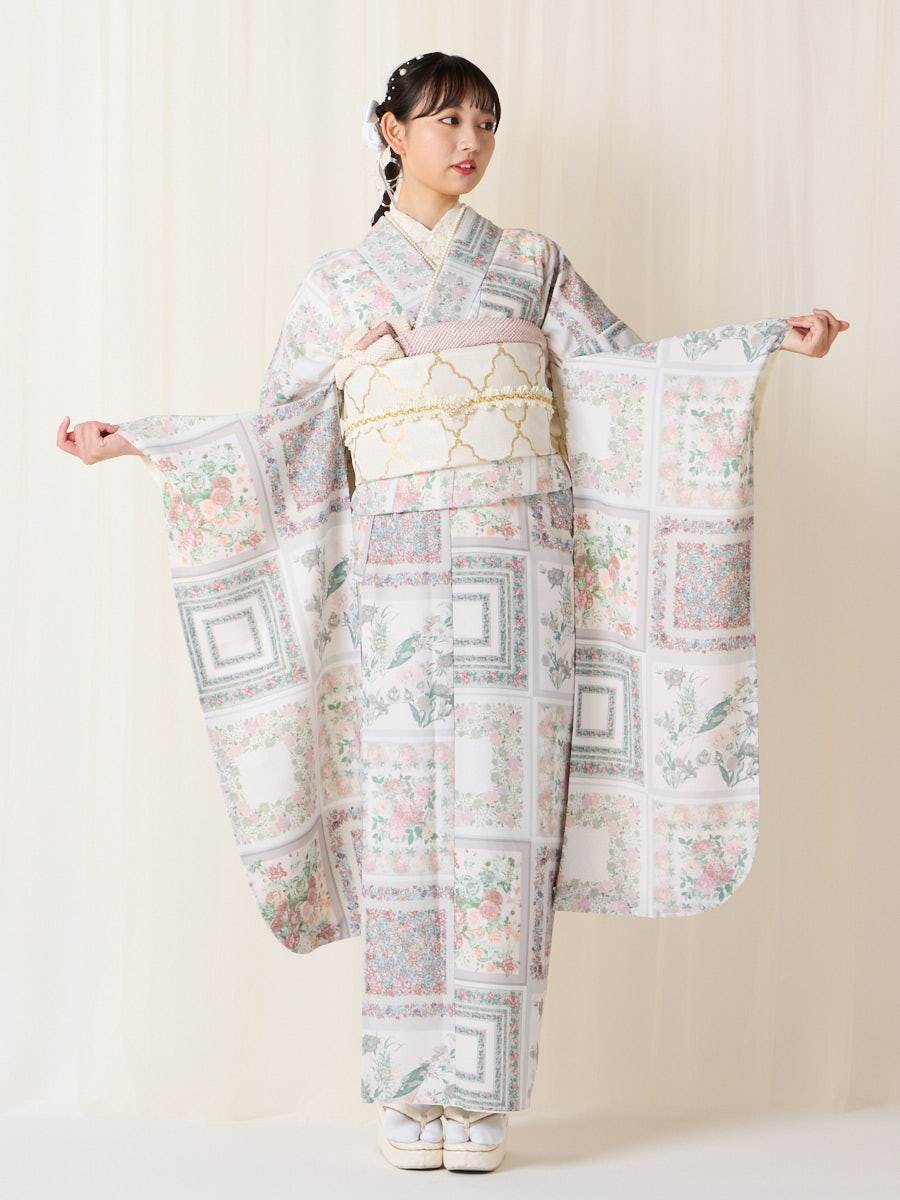 【残りわずか】振袖単品「 スカーフローズ 」|ピンク