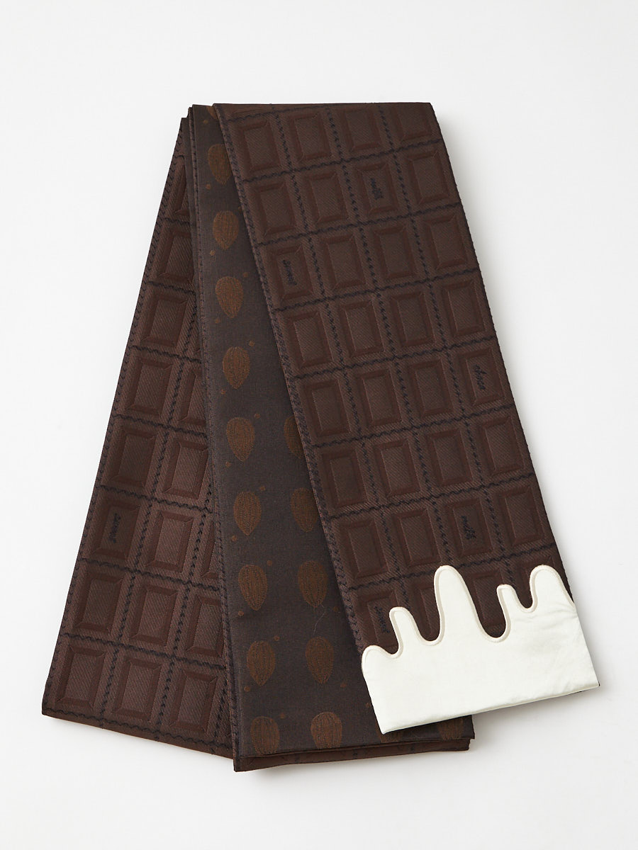 半巾帯「板チョコ」|ブラウン