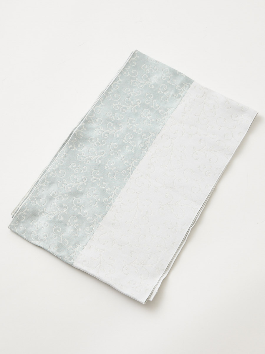 【ラスト1点】唐草ツートーンソフト帯|ホワイト