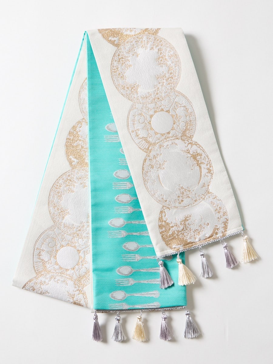 半巾帯「アンティークディッシュ」|オフホワイト