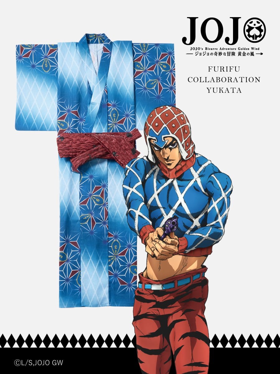 6月19日販売「グイード・ミスタ」メンズ浴衣・へこ帯セット|ブルー