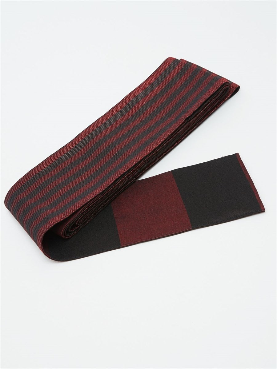 メンズ角帯　縞|レッド