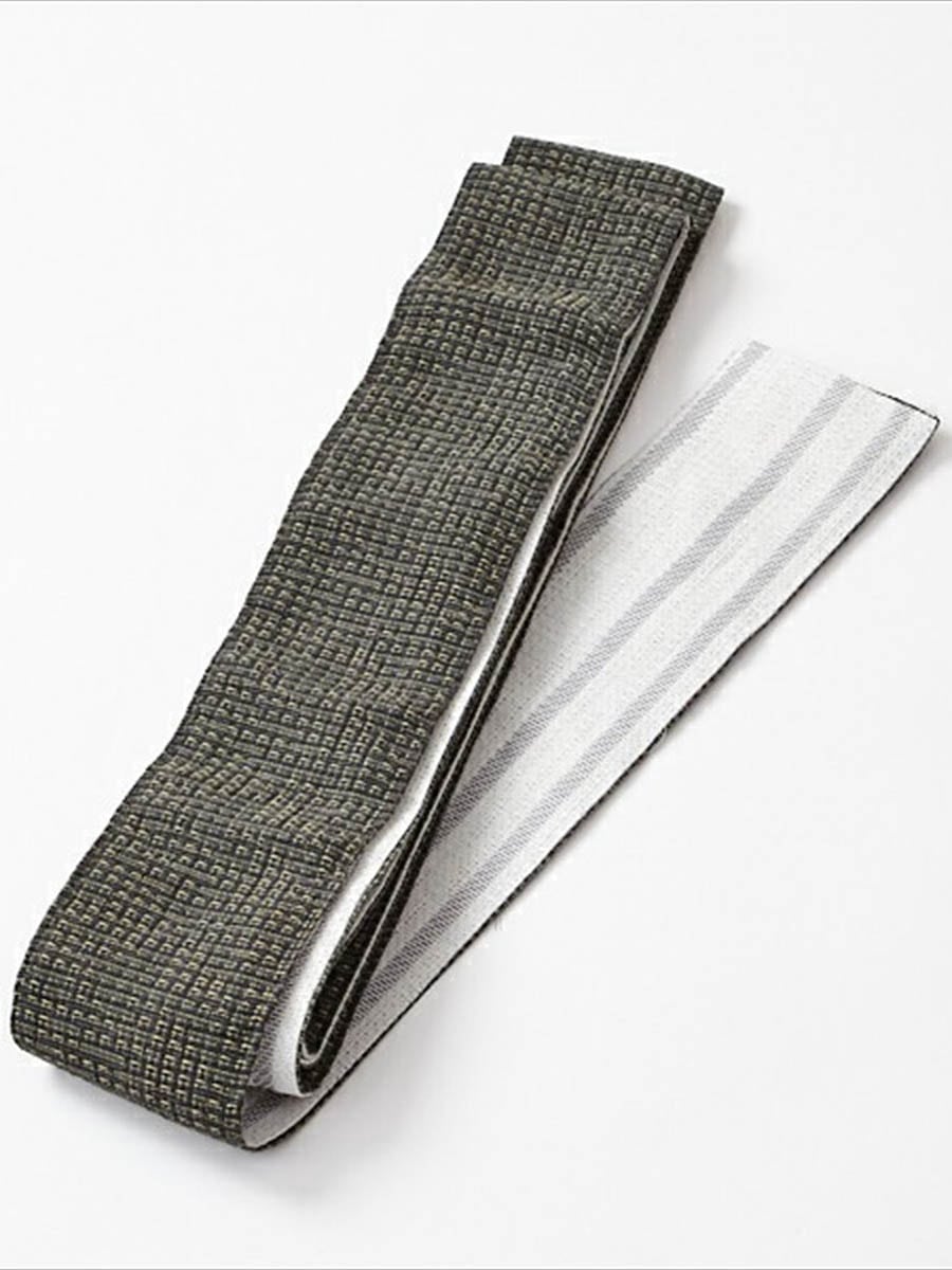 【ラスト1点】メンズ角帯「麻リバーシブル」|グリーン
