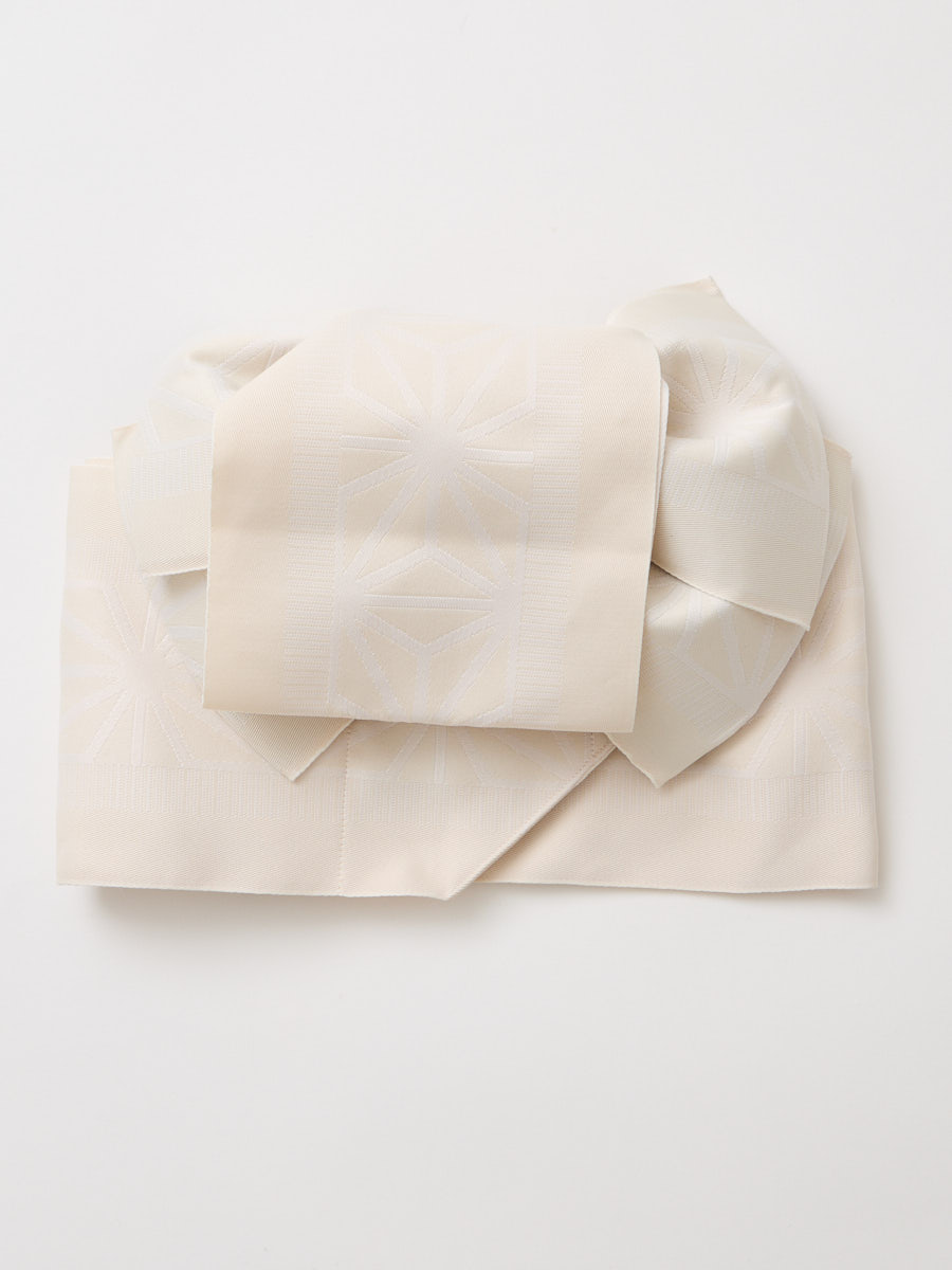 作り帯「麻の葉ライン 」|オフホワイト