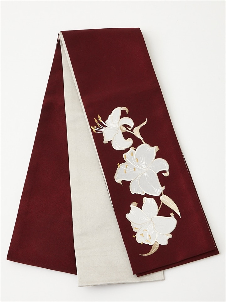 【ラスト1点】カサブランカ半巾帯|ダークレッド