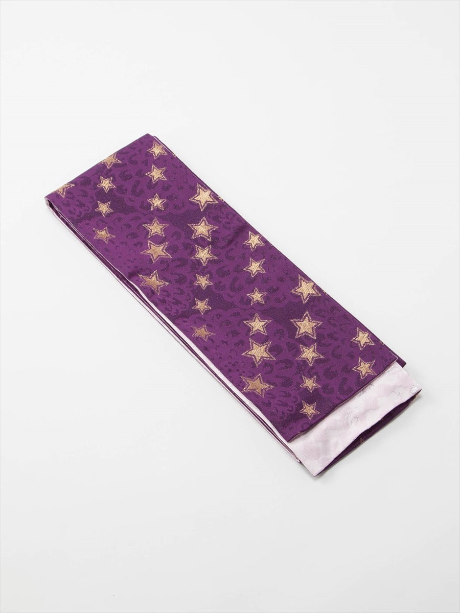 【残りわずか】半巾帯「星」|パープル