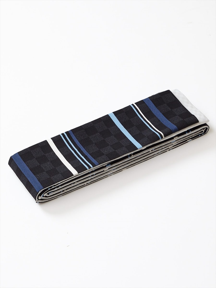 【ラスト1点】メンズ角帯「ストライプ」|ブラック