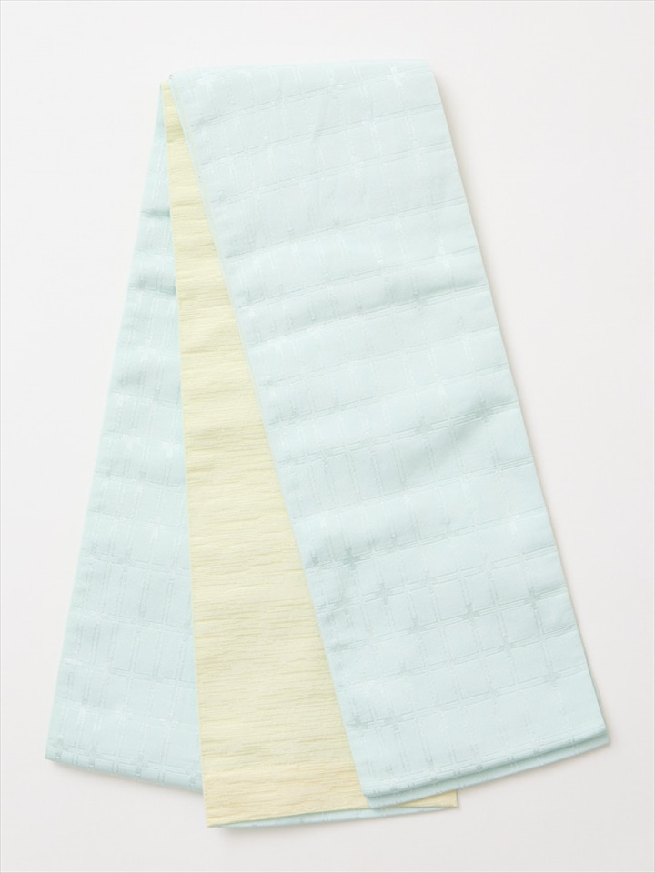 半巾帯 「 格子織 」|ライトグリーン