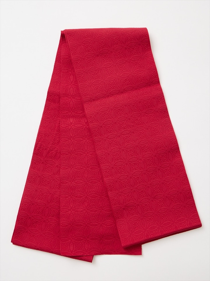 半巾帯 「 花七宝 」|レッド