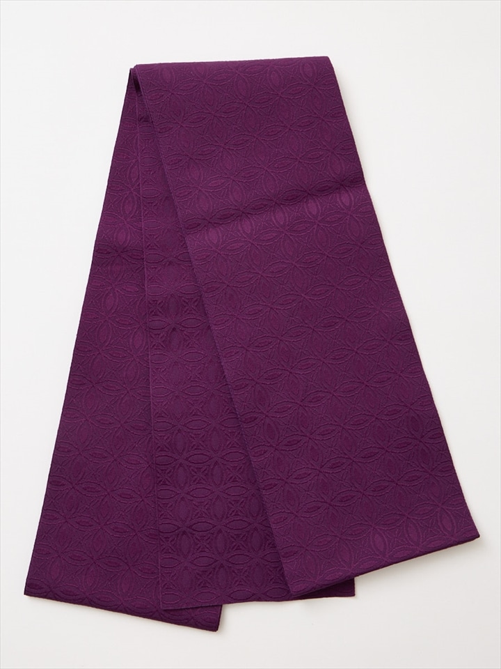 半巾帯 「 花七宝 」|パープル