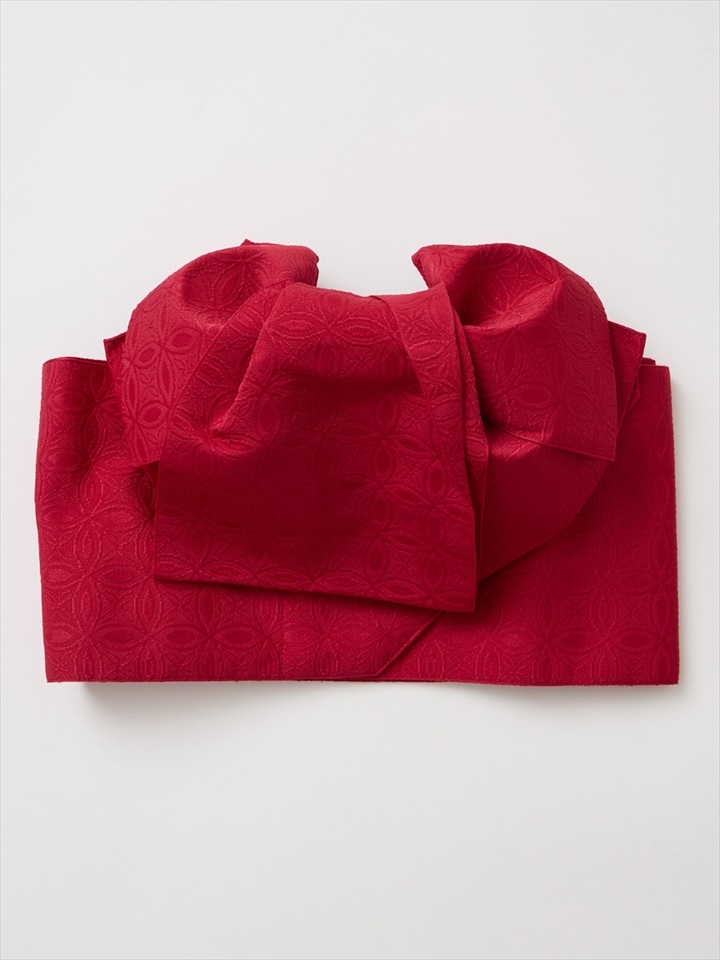 作り帯 「 花七宝 」|レッド