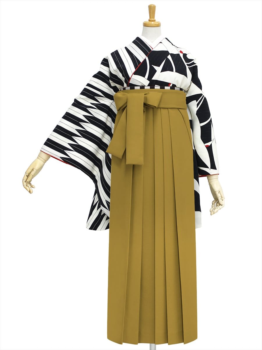 【レンタル商品】レンタル袴「【M0001】鶴× 矢羽根・黒」|マスタード