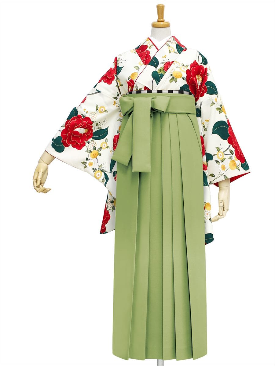 【レンタル商品】レンタル袴「【M0003】乙女椿・オフホワイト」|ピスタチオ