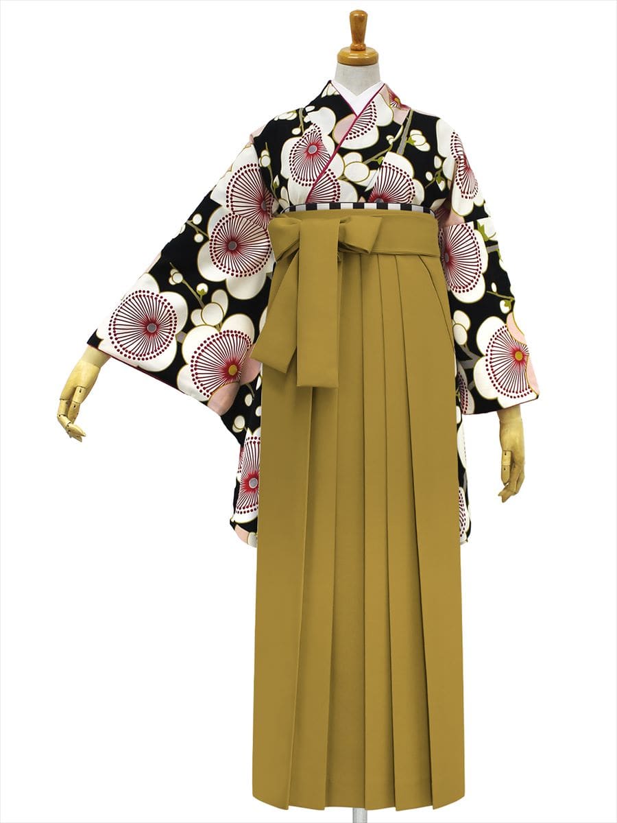 【レンタル商品】レンタル袴「【M0004】梅・黒」|マスタード