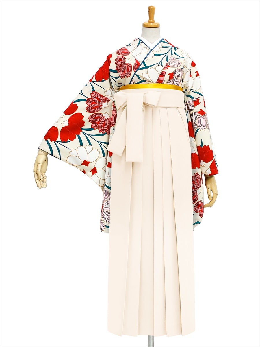 【レンタル商品】レンタル袴「【M0005】桜・オフホワイト」|オフホワイト