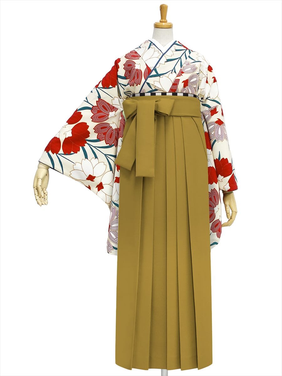 【レンタル商品】レンタル袴「【M0005】桜・オフホワイト」|マスタード