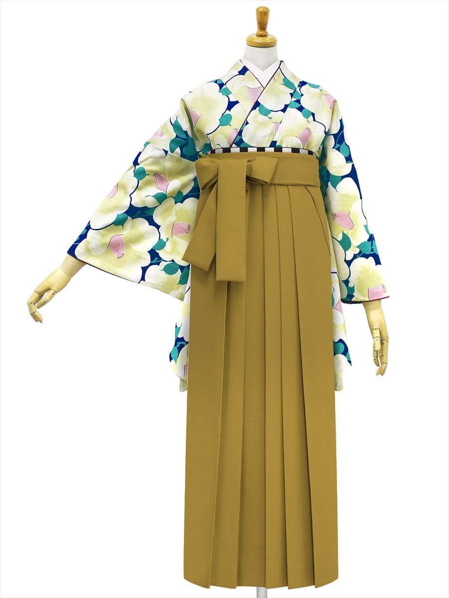 【レンタル商品】レンタル袴「【M0012】椿づくし・紺」|マスタード