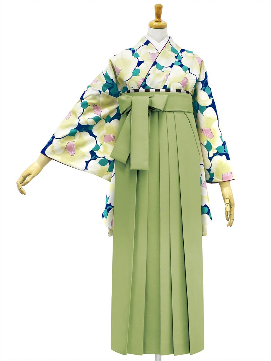 【レンタル商品】レンタル袴「【M0012】椿づくし・紺」|ピスタチオ